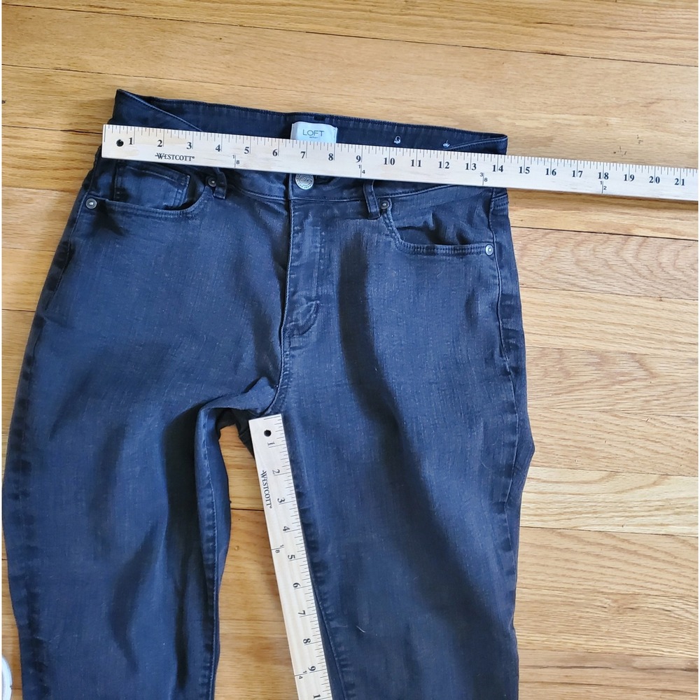 Loft Curvy Skinny Crop Jeans Womens 8 Black Denim Stretch Casual Pants Capsule - Picture 6 of 11
